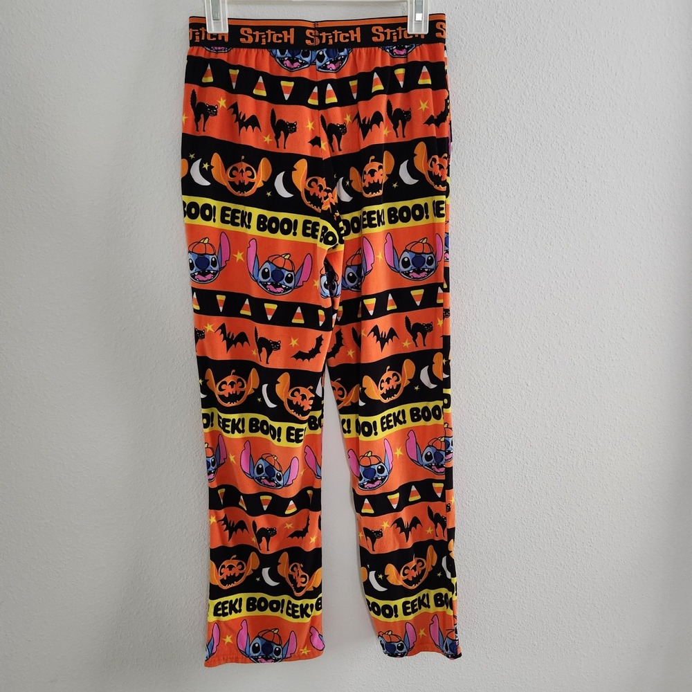Disney Stitch Halloween Pajama Pants Orange Black size Small